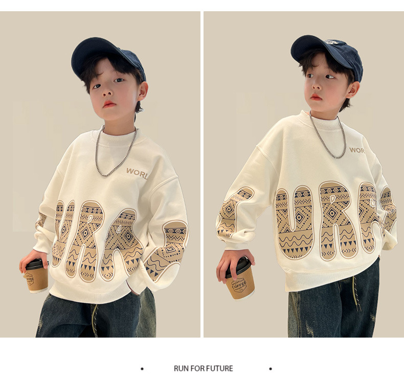 Drengetøjsmærke hættetrøje 2024 ny forårstop, mellemstørrelse børns efterårstøj, trendy og eksplosiv street style_voghion.com