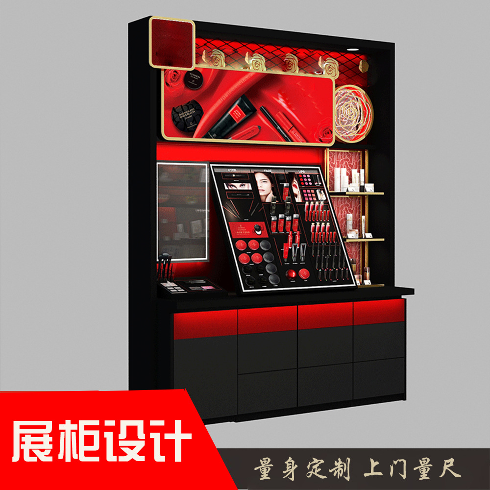 0127彩妆展示柜商场定制化妆品展柜亚克力面板展架