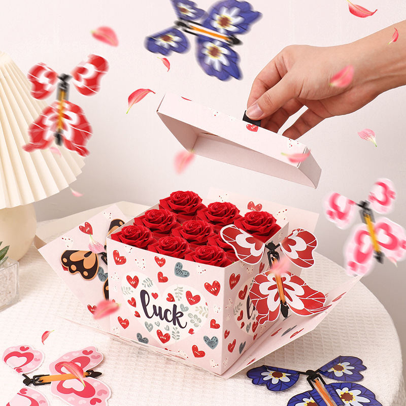 Flying Butterfly Explosion Gift Box Surprise Birthday Party Graduation Ceremony Tanabata Gift Creative Gift Packaging