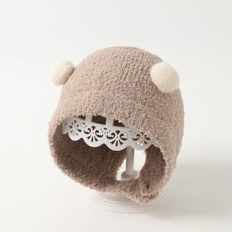 赤ちゃんの帽子秋冬保温厚い毛の帽子の乳幼児のニットの耳の帽子の韓国版のかわいい赤ちゃんの頭の帽子|undefined