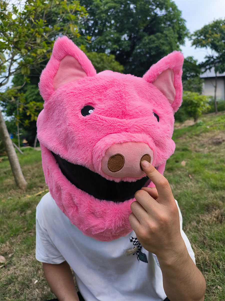 Funda para casco más vendida de Amazon, casco de cabeza de cerdo callejero personalizado de felpa para motocicleta, cubierta decorativa para cabeza de casco completo