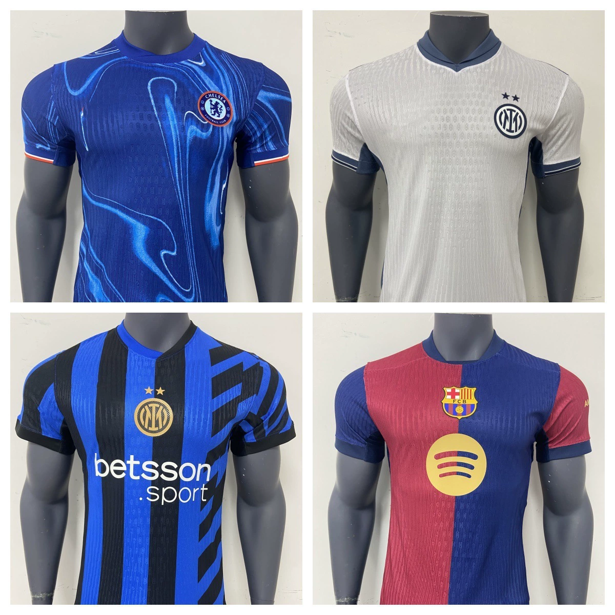2425 Chelsea Inter Milan Barcelona home player short -sleeved football uniform