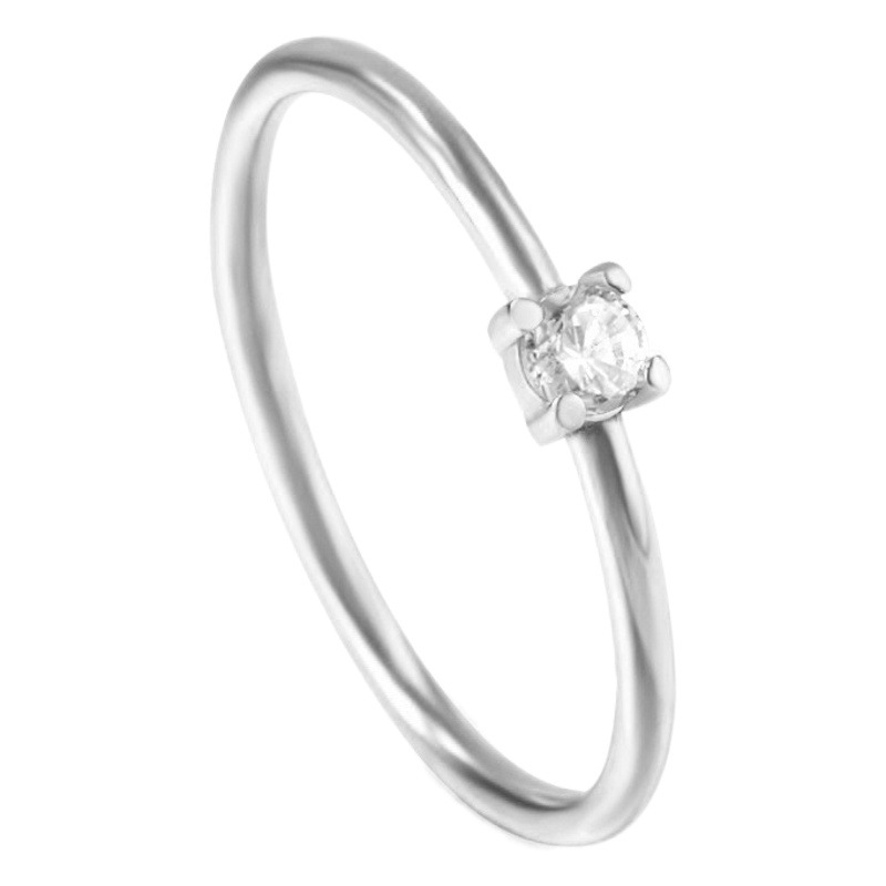 Hot selling niche extremely fine stainless steel jewelry 2mm arc plain ring gold inlaid zircon titanium steel ring manufacturer