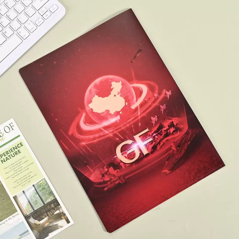 A4A5透明L型文件夹单页夹印刷广告单片夹卡通收纳夹定制logo活页