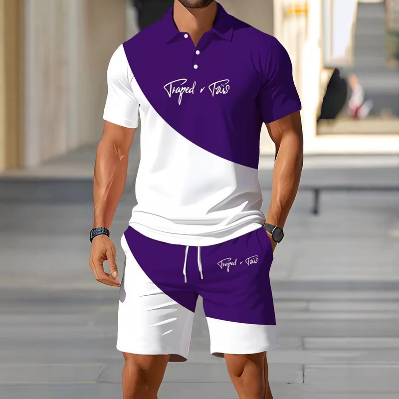 Foreign Trade Cross-Border 2026 Hot-Selling 3D Printed Casual Sports Quick-Drying Men's Daily Outdoor Short-Sleeved Shorts Set