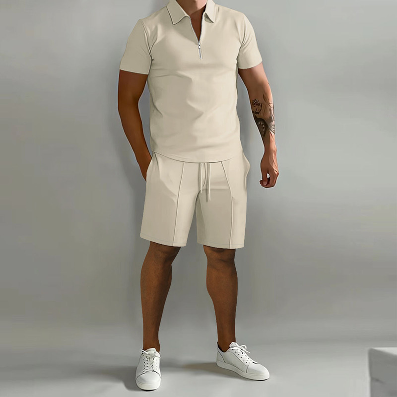 European and American Cross-Border Summer Men's Polo Shirt Casual Suits Are Lightweight, Breathable, Available in Multiple Colors and Sizes