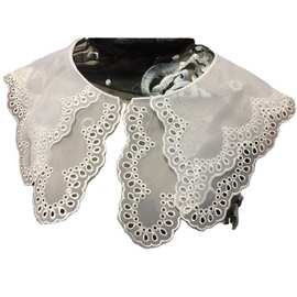 假领子女汉服云肩蕾丝 双层欧根纱靓丽假领 百搭神器镂空衣领花边