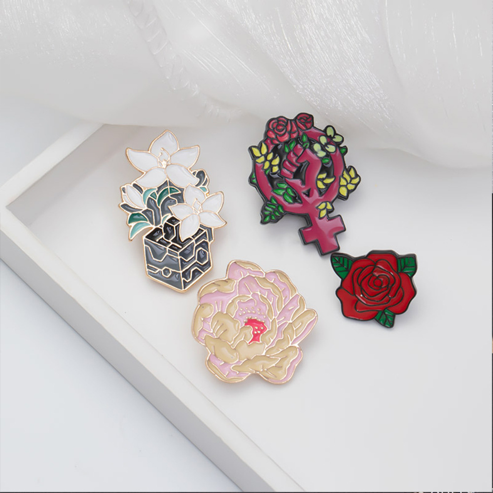 Fashion Rose Alloy Enamel Unisex Brooches display picture 5