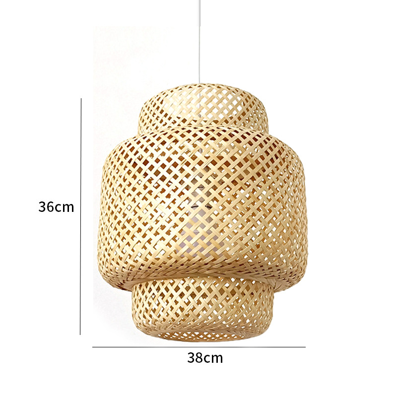 Candelabro de bambú nuevo estilo chino Zen estilo japonés lámpara de bambú B & B restaurante de olla caliente linterna de restaurante lámpara tejida de bambú y ratán al por mayor