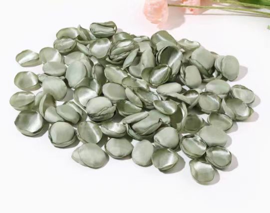 Organza de seda artificial pétalos de rosa boda luminosa crema dispersos pétalos decoración del partido DIY regalo