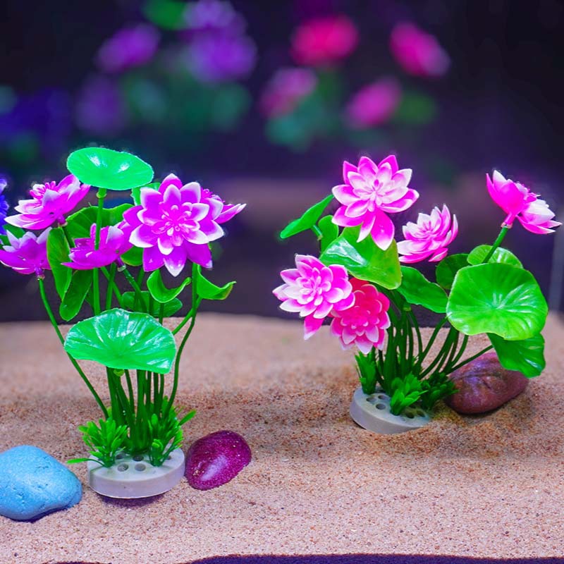 Nenúfar falso loto pecera decoración decoración al por mayor simulación pequeño loto acuario paisajismo planta plástico