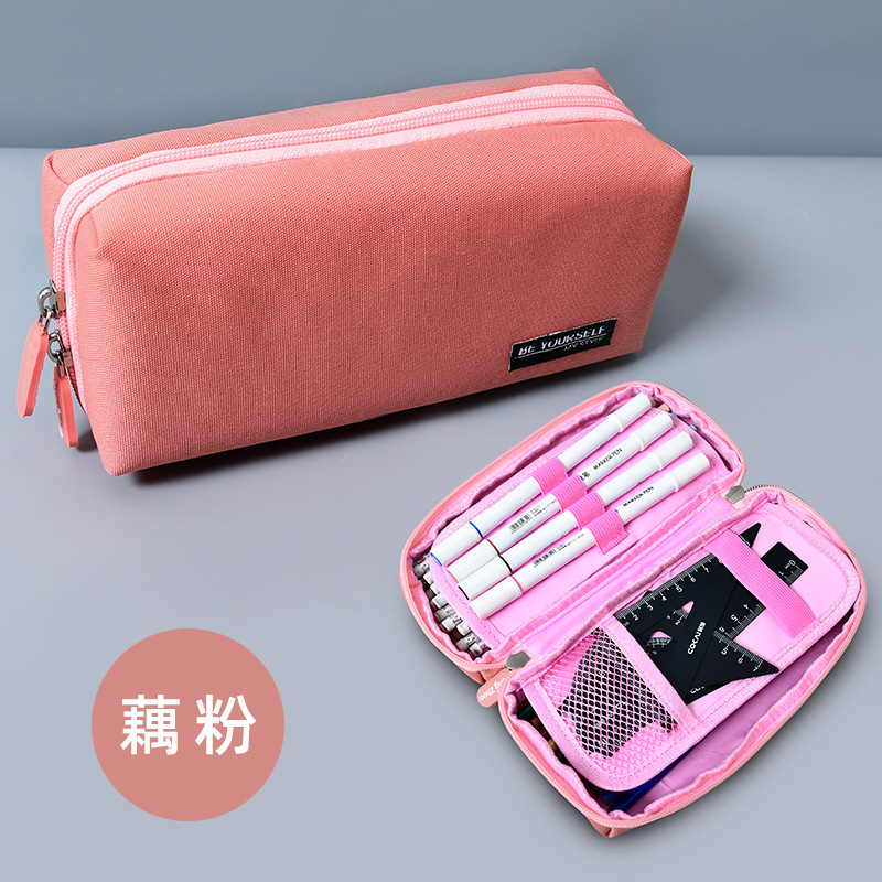 Bolsas de bolígrafo de estudiantes de primaria de alto valor nominal simple caja de papelería de gran capacidad caja de lápiz antisucio bolsas de papelería para niños