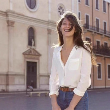 法式优雅重磅真丝双绉白衬衫女2025早春新品