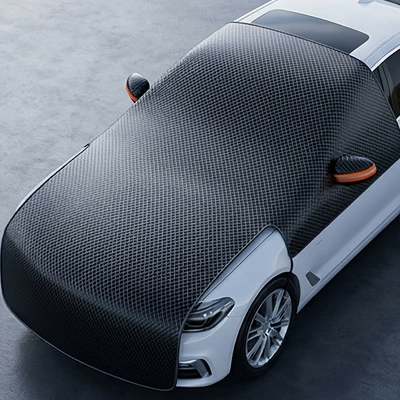 front windshield, warm car snow — Car snow shield - hood-orange-ears-6-windproof-hooks
