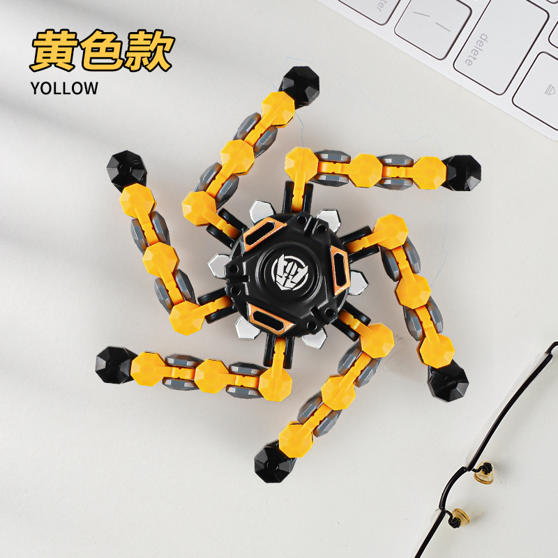 Fingertip Gyro deformable robot giratorio juguete mecánico de los niños tecnología negro espiral entre los dedos niño descompresión