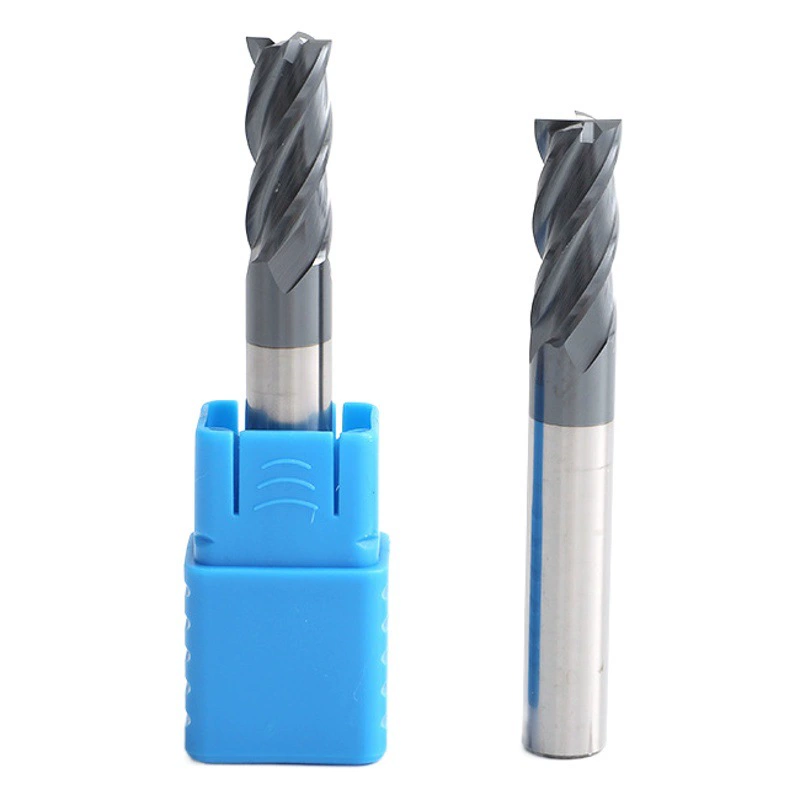 HRC55 градусов вольфрамовая стальная фреза 4-лезвие фрезы с ЧПУ твердый легированной стали детали с черным покрытием четырехлезвие фрезы