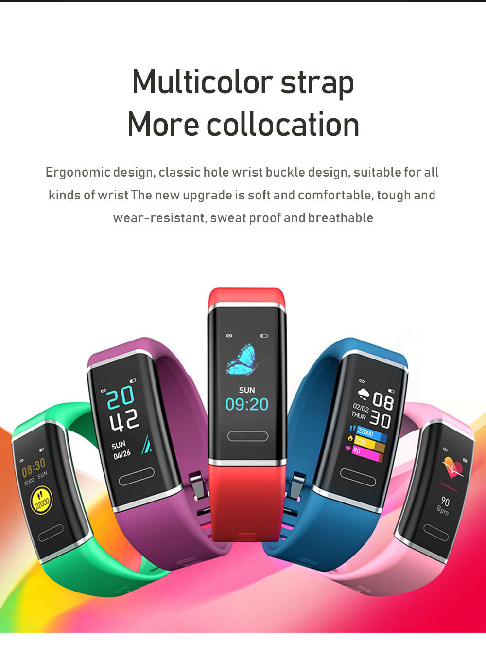 Title 9, Braccialetto CT6 Smart Motion Meter Step Scherm...