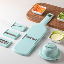 3合一刨丝器蓝色多功能带护手切菜器批发家用厨房萝卜黄瓜擦丝器