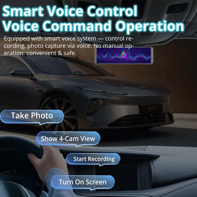 Cross-Border 12-Inch 4K Streaming Media Driving Recorder with 4-Channel Blind Spot Adas Assistance and Bsd Parking Monitoring Recorder