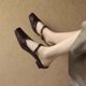 Slimming retro square head thick heel Mueller shoes women's spring and summer 2025 after the air to wear a word with a covered head half slippers