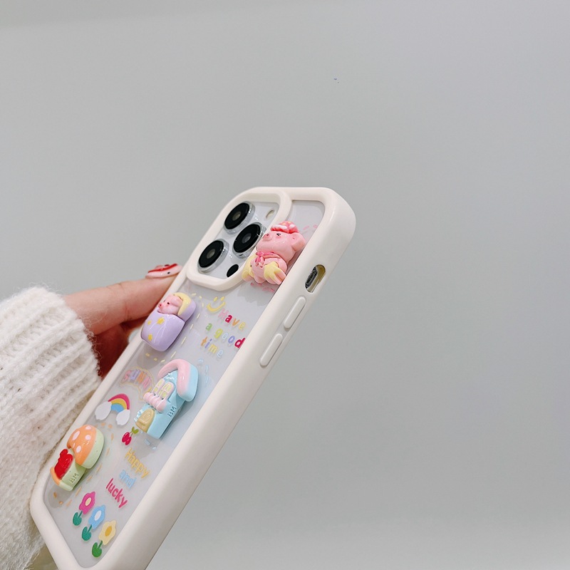 Phone Case For Iphone 14 Pro Max 15 13 12 Transparent Pink Piglet_voghion.com