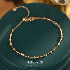 Ficus Tree S925 シルバー高品質 ins レーザービーズ妖精チェーンブレスレット女性のライト高級ベビーブレスロマンチックなハンドジュエリーギフト