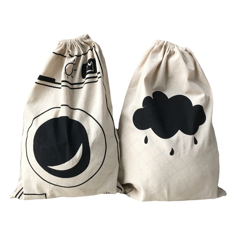 Bolsa de cordón impresa ropa bolsa de almacenamiento de juguetes bolsa de organización cordón del hogar bolsa de edredón a prueba de polvo almacenamiento de gran capacidad