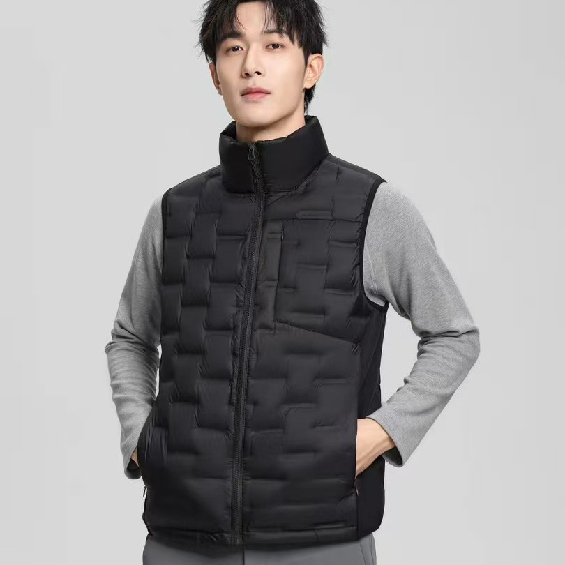 Chaqueta de plumón ligera para hombres 90 vello otoño y invierno nuevo estilo casual versátil ligero de cuello vertical chaleco de calentamiento de goma prensada chaqueta