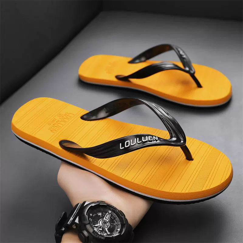 Шлепанцы мужская летняя тенденция нескользящая мягкая подошва индивидуальность повседневные мужские ножки сандалии стильные туфли на улице