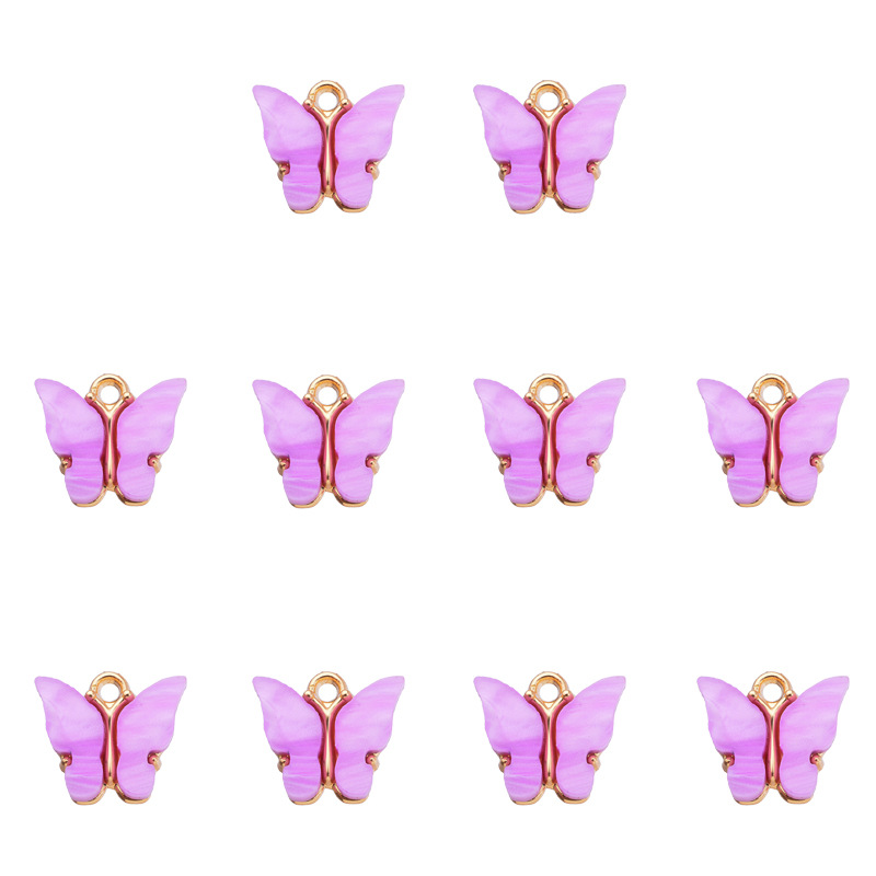 A Pack Of 30 Alloy Acrylic Colorful Butterfly Pendant DIY Jewelry Accessories Earrings Necklace display picture 9