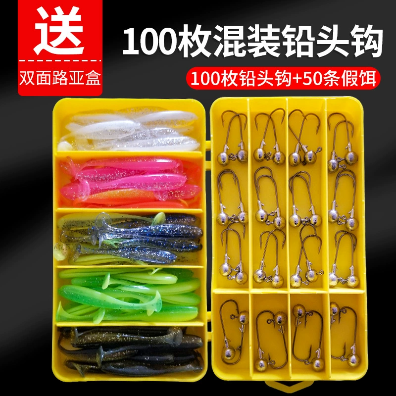 Набор крючков с свинцовой головкой для приманки, мягкая приманка с Т-образным хвостом, мягкий червь для дальнего заброса, искусственная приманка для рыбы с Т-образным хвостом, одиночный хвост, окунь, мандариновая рыба, вьющийся хвост