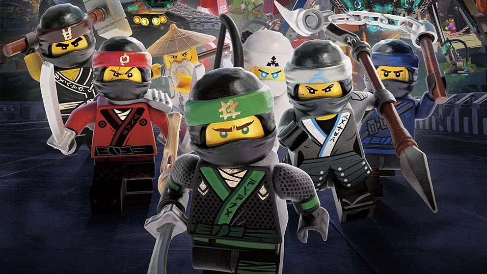 Фотозона (Lego Ninjago) баннер для праздника, тонкая ткань 150×100–300×300 см, разные цвета
