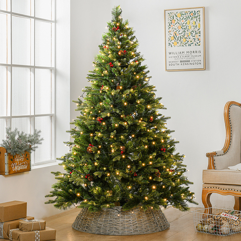 Comercio exterior nuevo árbol de Navidad PE mixto hoja simulación árbol desnudo lujo cifrado gran escena diseño Navidad Decoración