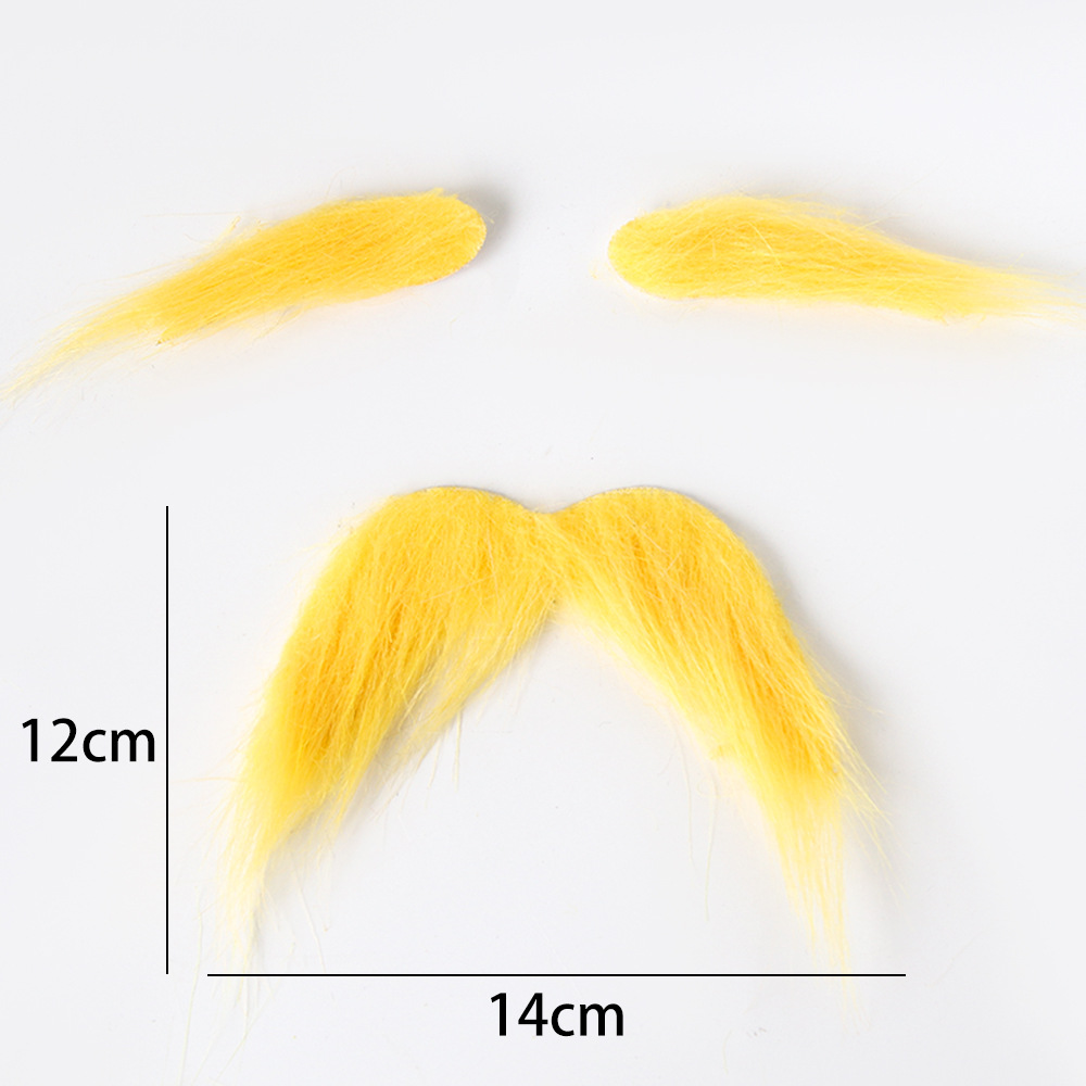 Conjunto de 3 piezas de barba pequeña y cejas amarillas