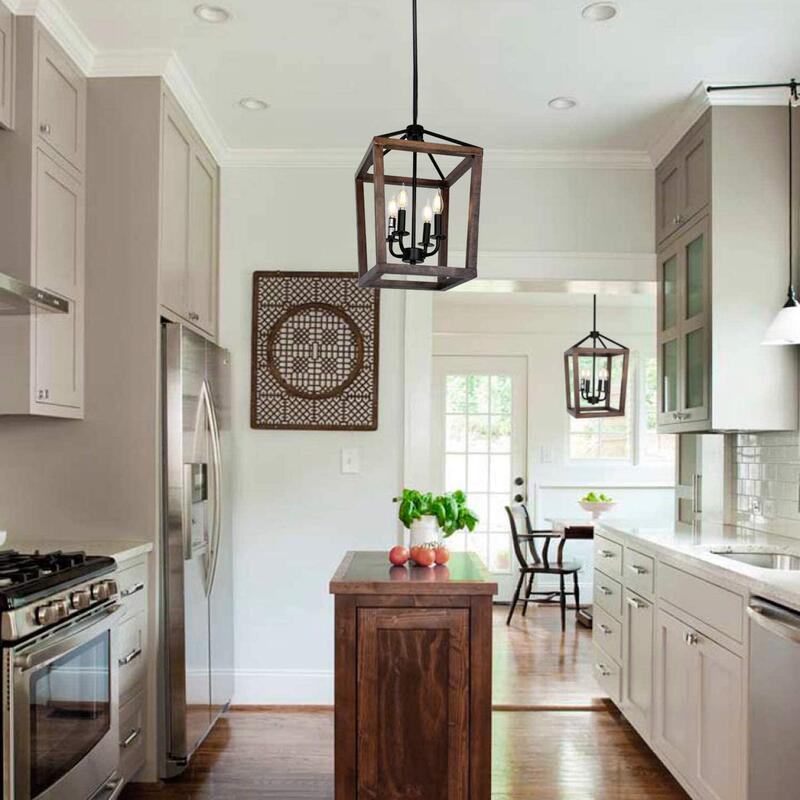 Cross-Mirror Special American Country Rustic Style Chandelier Adjustable Height Dining Room Corridor Kitchen Entrance Hanging Lamp