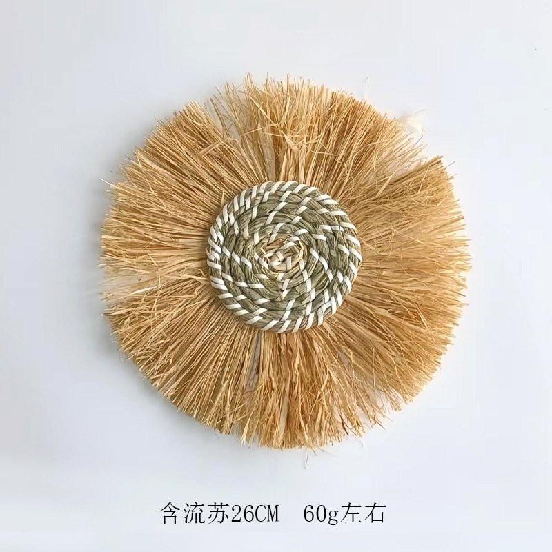 술이 달린 흰색 초가 매달려 장식품 26CM, 약 60g