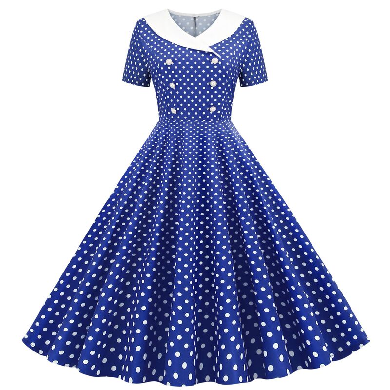New amazon hot wave dot printing large pendulum dress