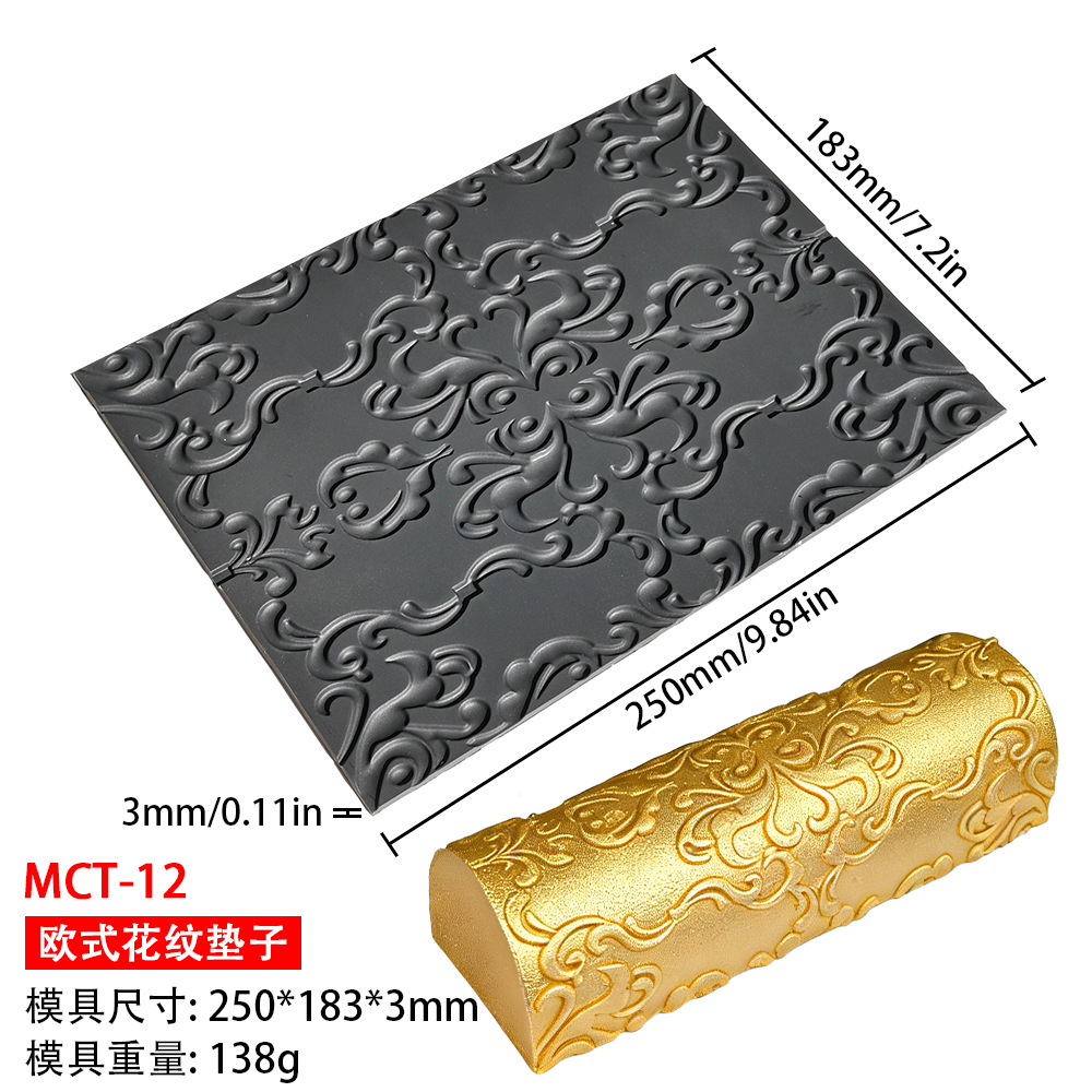Mousse almohadilla de silicona mousse rollo suizo textura almohadilla corteza amor encaje fondant estera pastelería occidental molde para hornear