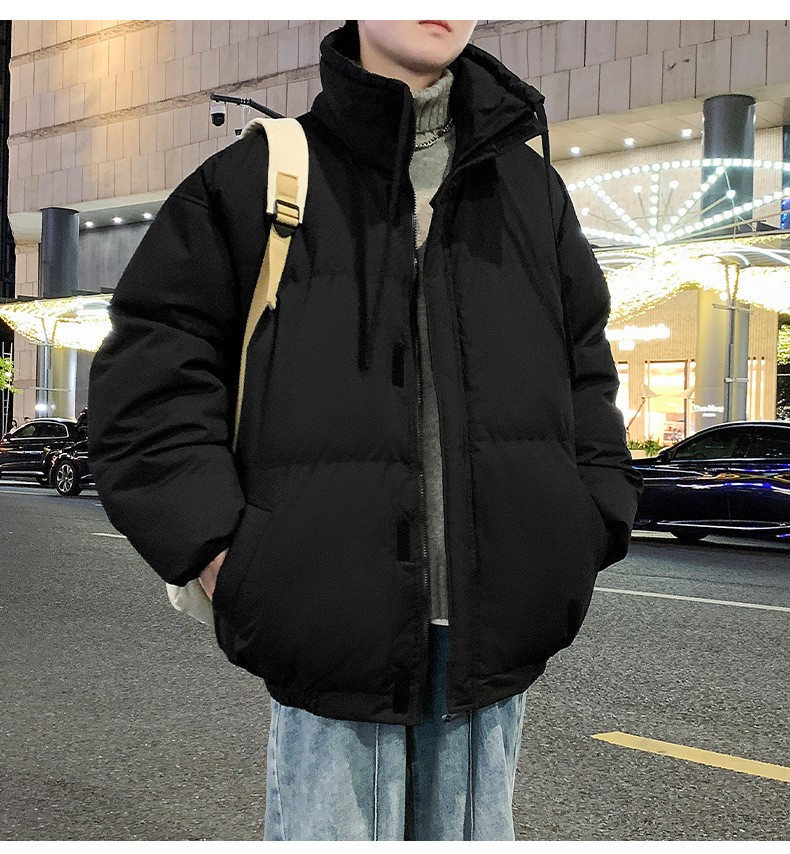 Unisex Padded Jacket With Stand-up Collar Warm Winter Coat_voghion.com