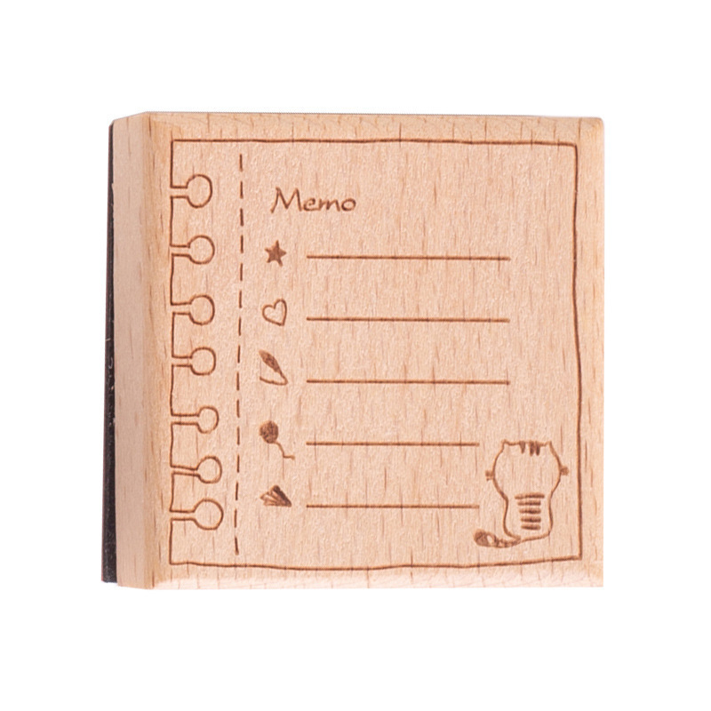 Original Luz retro Diario sello mensaje marco serie de dibujos animados frontera Diario decoración material de impresión y pintura sello 6 modelos