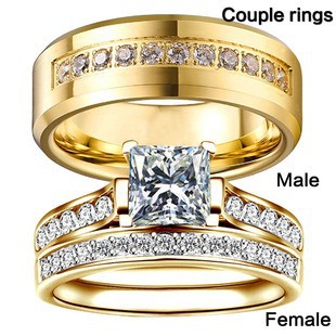Jiuqin Jewelry Cross-border Accessories Couple's Ring Men's Ring Alloy Women's Set Ring Zircon Ring Jewelry Women