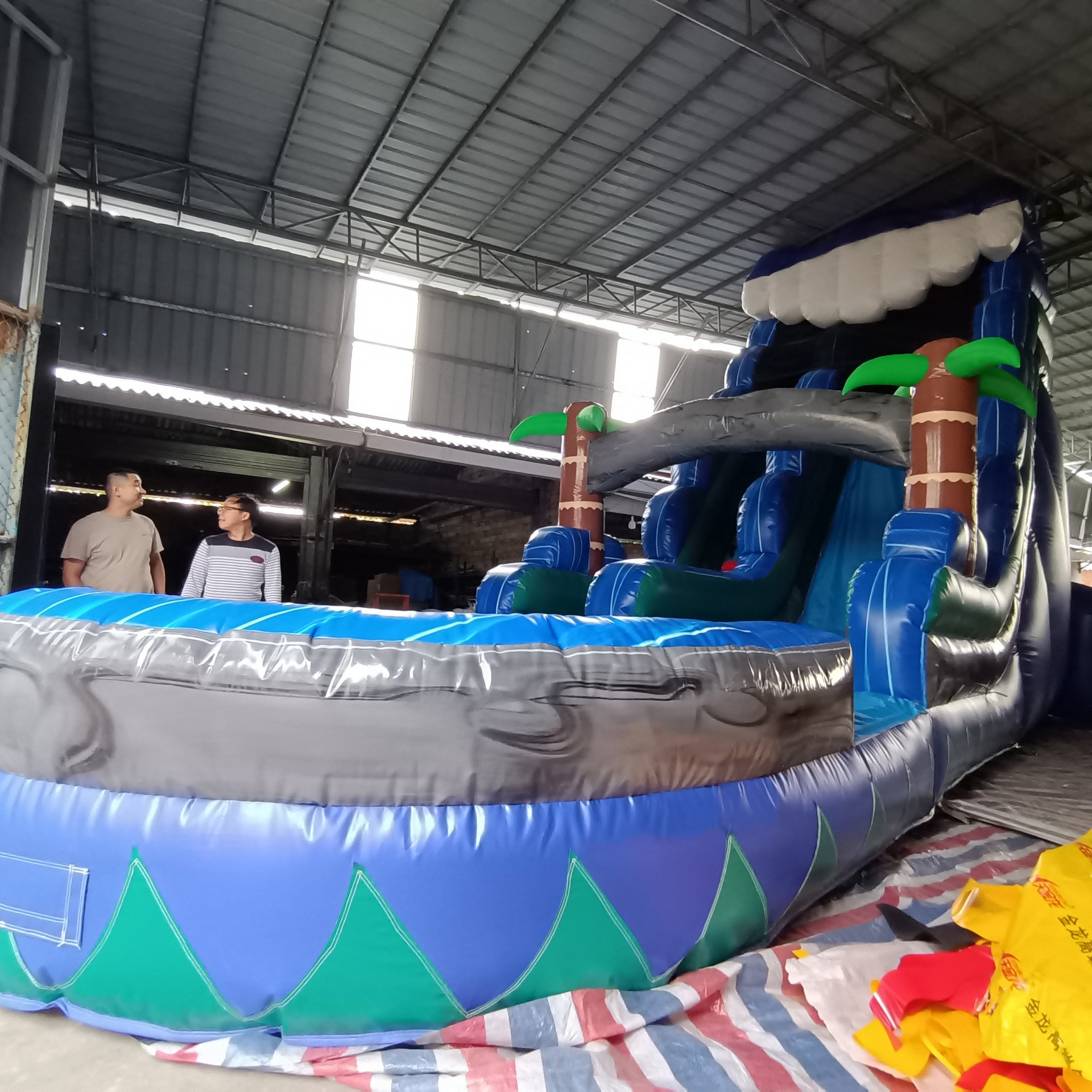 Blue Coconut Trampoline Playground Equipment Outdoor Children's Extended and Thickened Parent-Child Play Inflatable Model