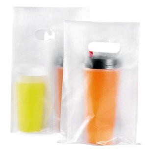 Milk Tea Packing Bag Disposable Transparent Plastic Packing Bag Take-out Beverage Single and Double Cup Handbag Printable logo