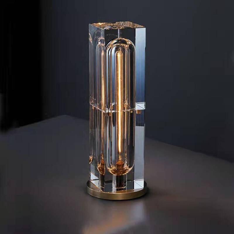 Italian Light Luxury All Copper k9 Crystal Table Lamp Creative Personalized Internet Famous Bedside Cabinet Study Desk Decorative Small Table Lamp