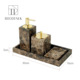 Square three-piece set + medium tray (bright gold)-Please note if Silver is required