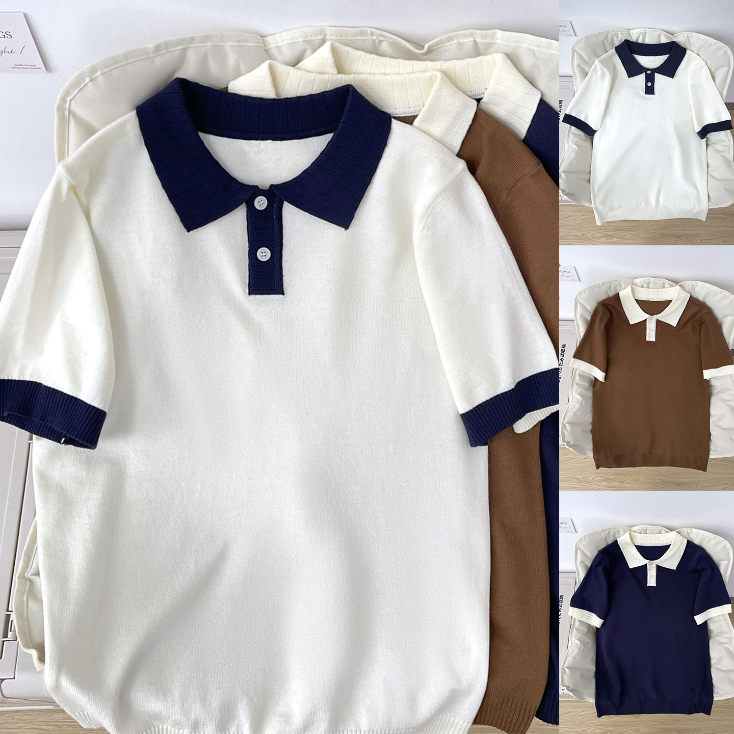 Polo camiseta de punto camiseta de manga corta camiseta de hombre paulo collar viejo viento de negocios de verano fábrica transfronteriza al por mayor
