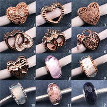 潘家多拉S925纯银玫瑰金琉璃珠系列珠子DIY手链搭配串珠配件