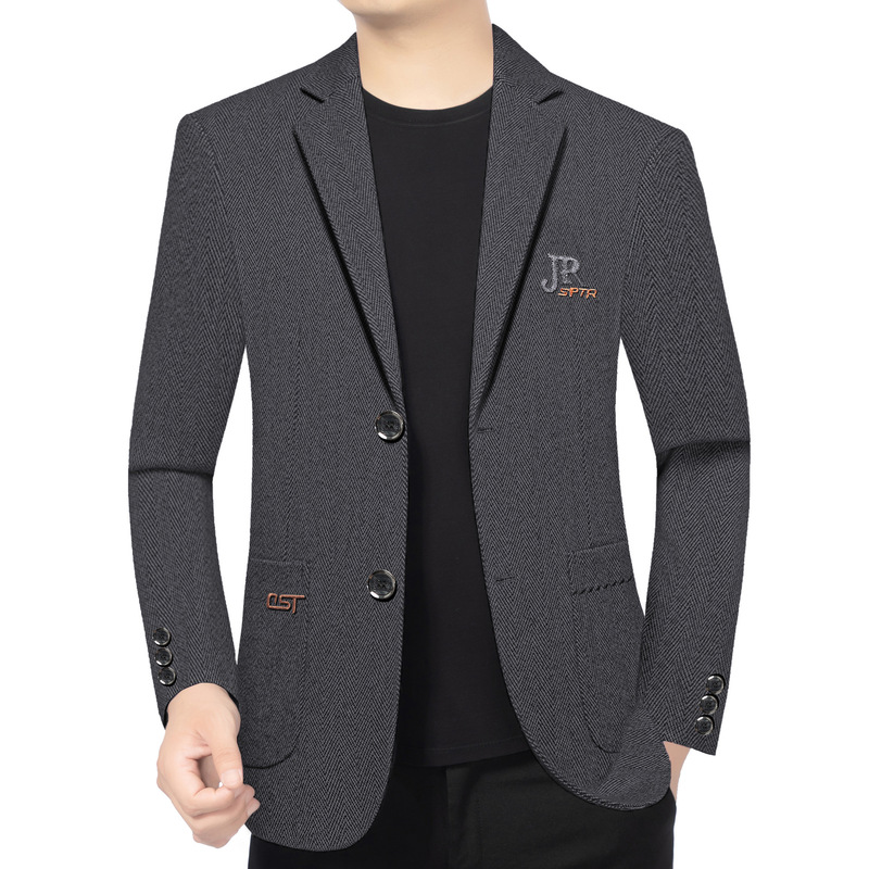 2026 Spring New High-End Men's Outerwear Suit Jacket, Middle-Aged Men's Casual Business Suit, Single-Breasted Suit, Trendy