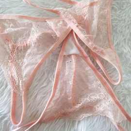 女性感蕾丝面料低腰透明女士内裤透纱透气丁字裤裆女代发