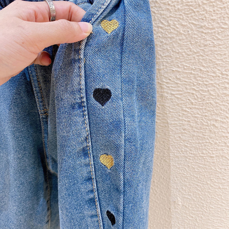 Jeans para niños mujeres 2026 nuevo estilo de primavera y otoño pantalones sueltos coreanos pantalones largos de moda extranjera